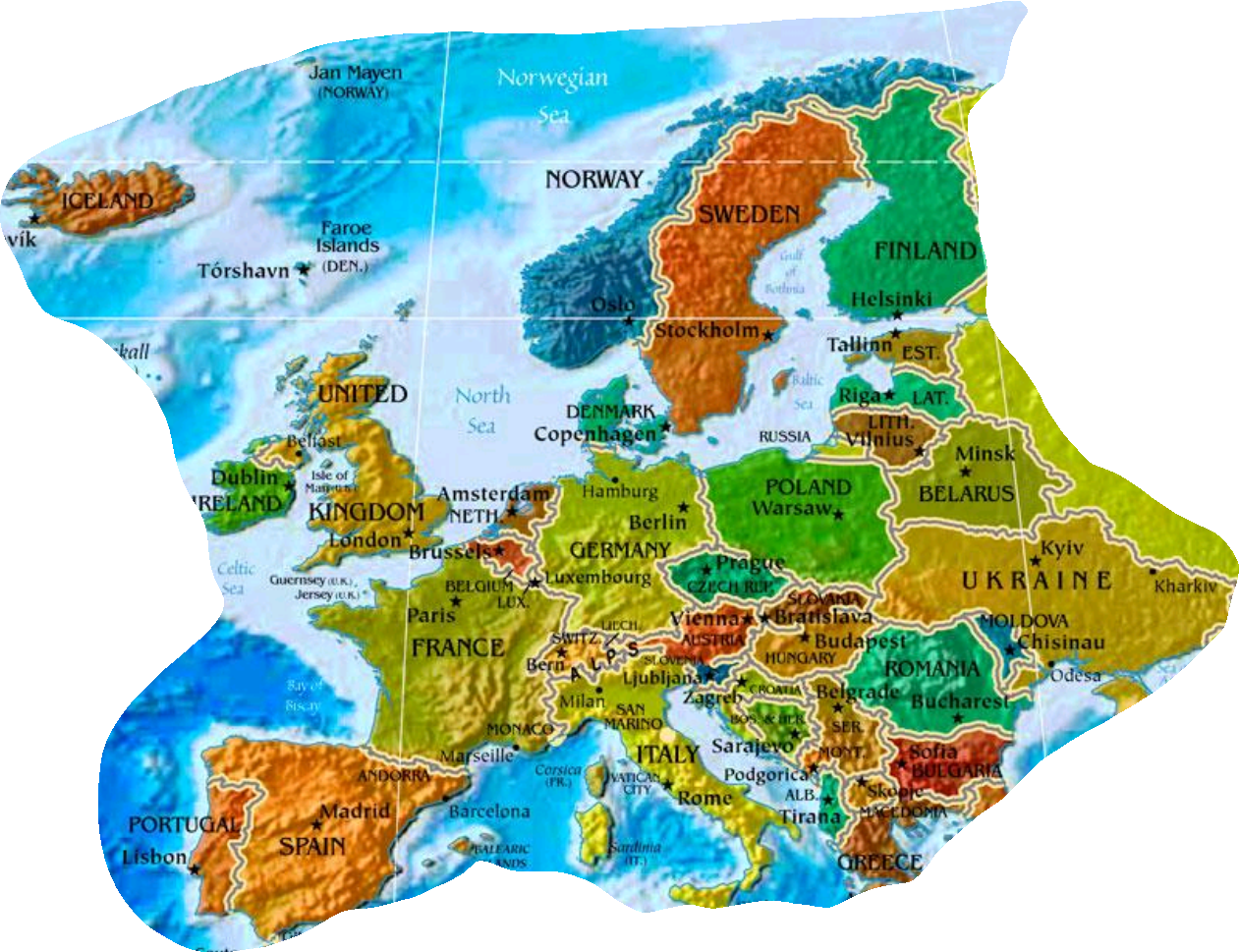 Europa Karte und Hauptstädte | StadtPlan